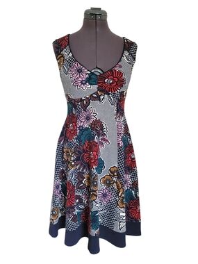 Anthropologie Maeve Floral Fit-and-Flare Cutout Midi A-Line Dress